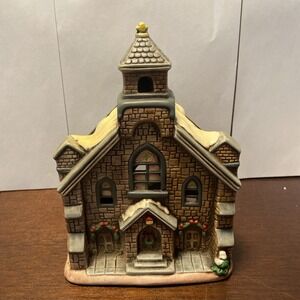 Lefton Colonial Village Old Stone Church Christmas Village 1986 #05825 No Light